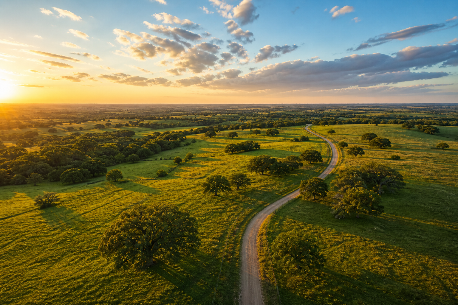 North Texas land at golden hour